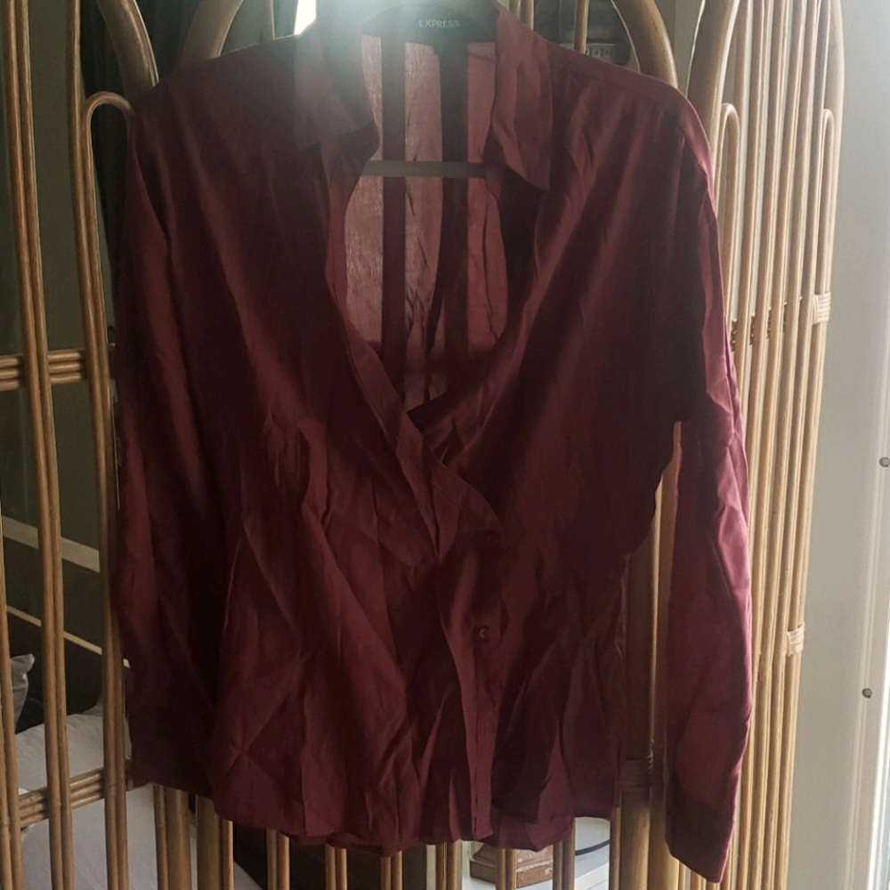 Burgundy Wrap Blouse